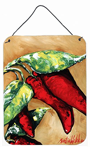 Caroline's Treasures MW1198DS1216 Hot Peppers Metal Wall Art - 12x16 Inch Vibrant Kitchen Decor, Bar Sign, Bathroom Plaque & Front Door Hanging - Durable Aluminum Home Decor for Farmhouse, Restaurant, or Outdoor Patio