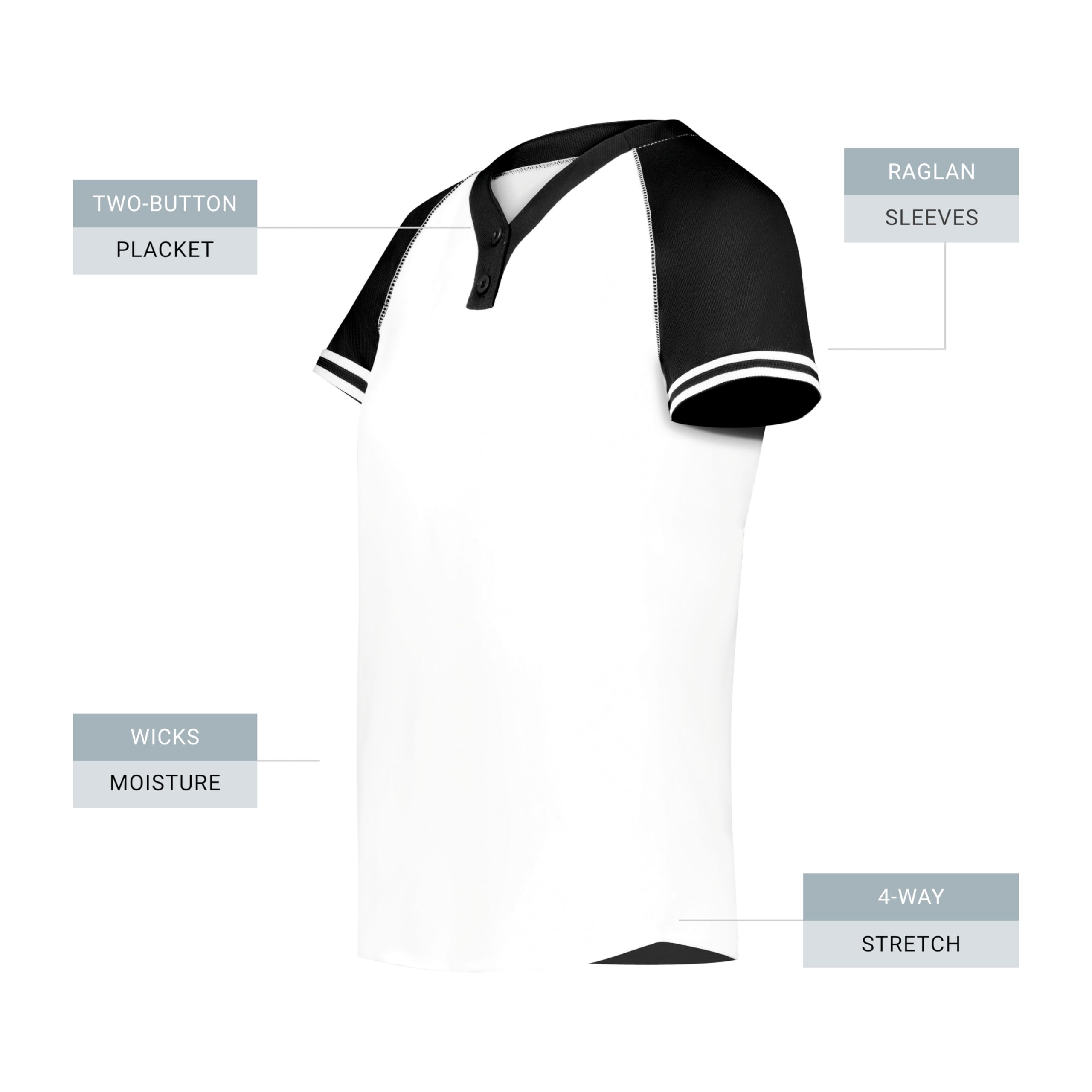 Augusta Sportswear Girls Cutter+ Henley Jersey - Soft Cotton Athletic Top for Youth Sports & Casual Wear | Perfect for Soccer, Basketball & School Activities