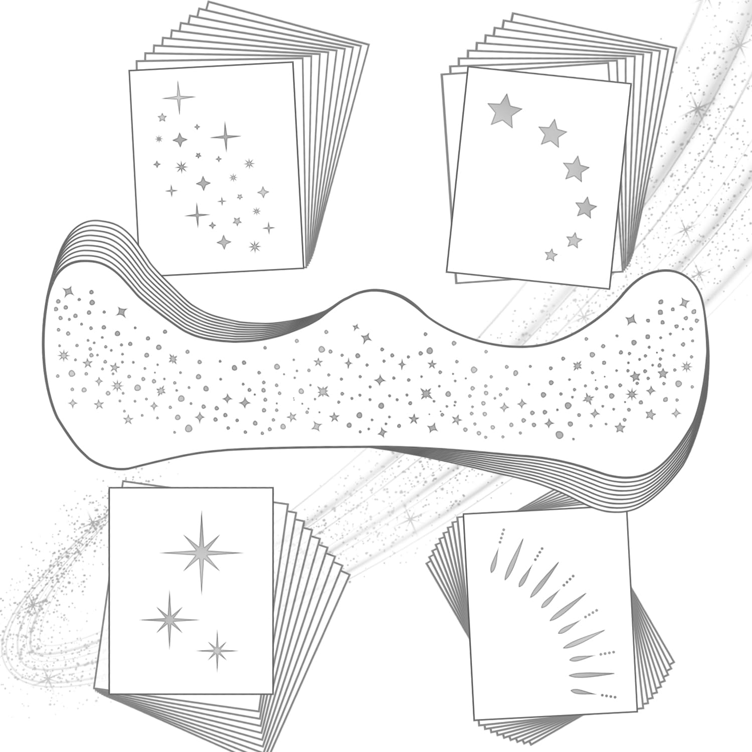 20 Pcs Silver Face Makeup Patches - Glitter Freckles Face Tattoos for Teens & Women | Waterproof Sparkle Freckles Makeup Stickers for Halloween, Christmas Parties & Festive Events (Silver)