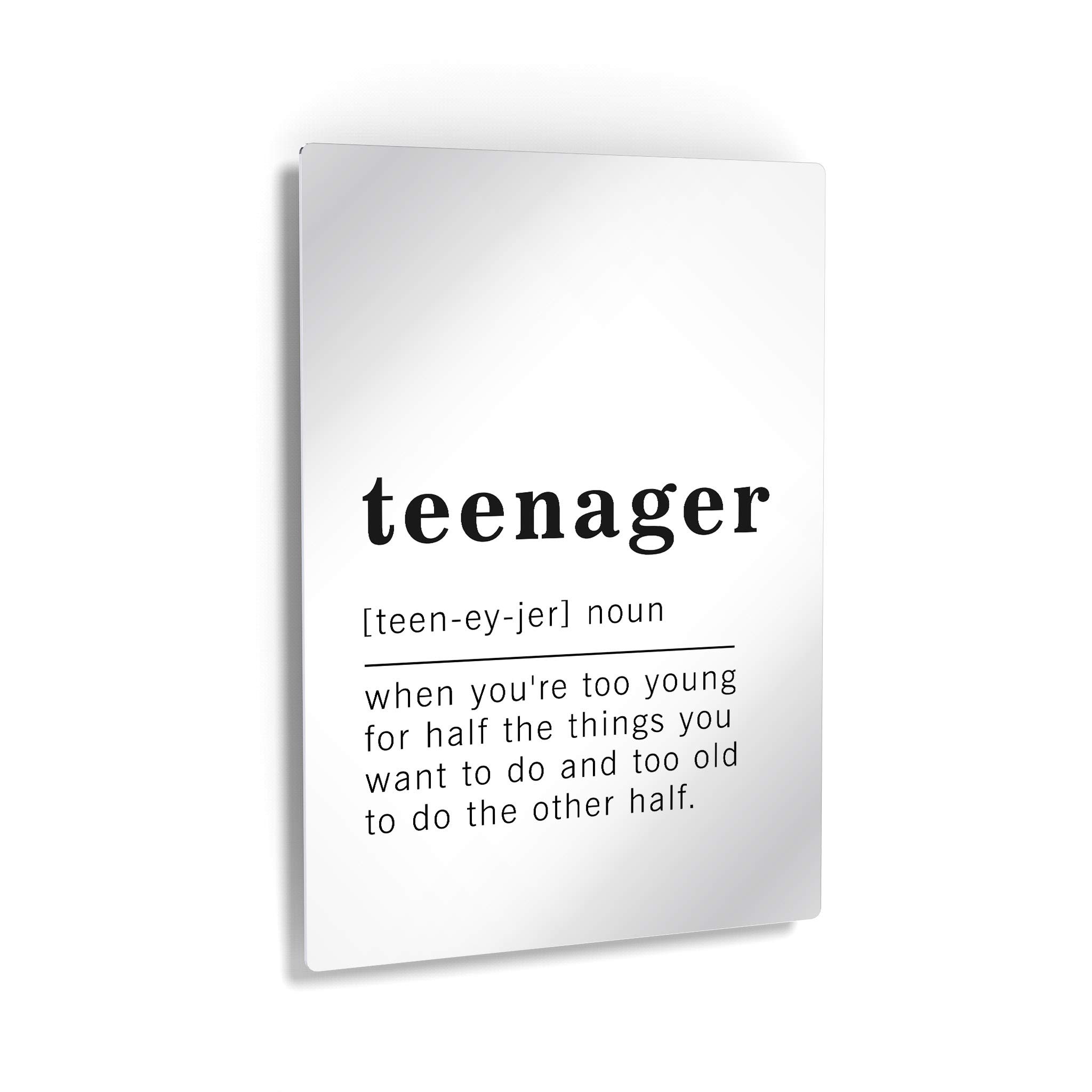 Funny Teenager Definition Metal Print - Inspirational Quote Wall Art for Office, Living Room, Bedroom & Bathroom Decor | 36x24 Inches Ready-to-Hang Home Decor | Made in USA | Perfect Gift for Teens & College Dorm Room