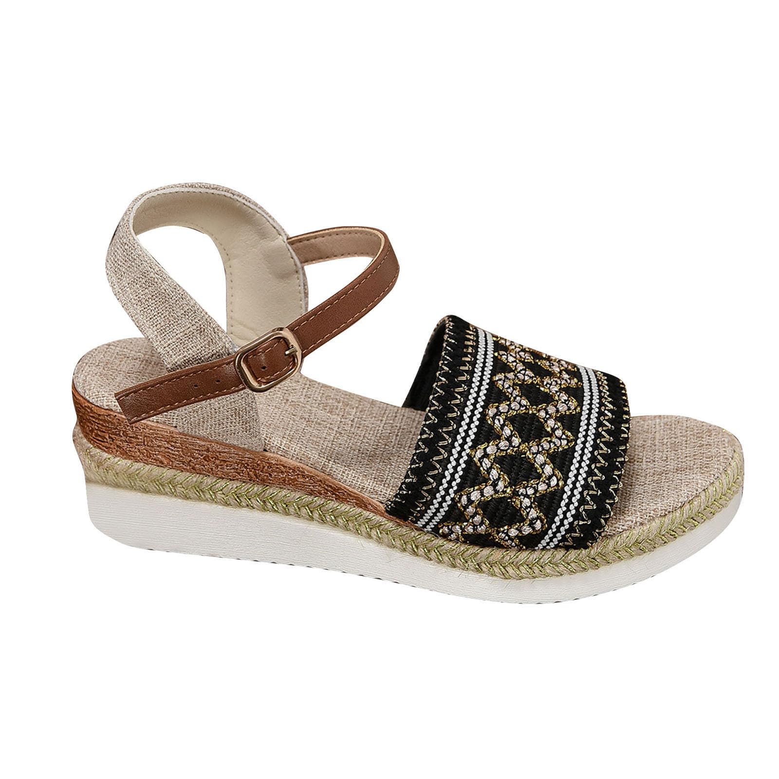 Oelaio Women's Summer Wedge Sandals - Clearance Pink Roman Fish Mouth Golf Sandals for Outdoor, Beach & Casual Wear