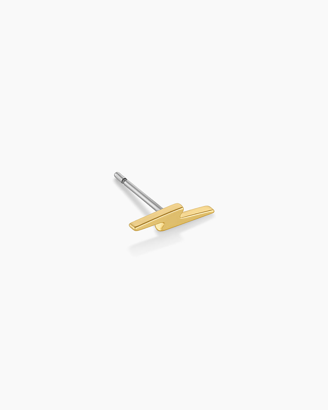 Lightning Single Stud Earrings for Women - 14K Gold Plated Minimalist Studs - Perfect for Everyday Wear, Gifts & Special Occasions