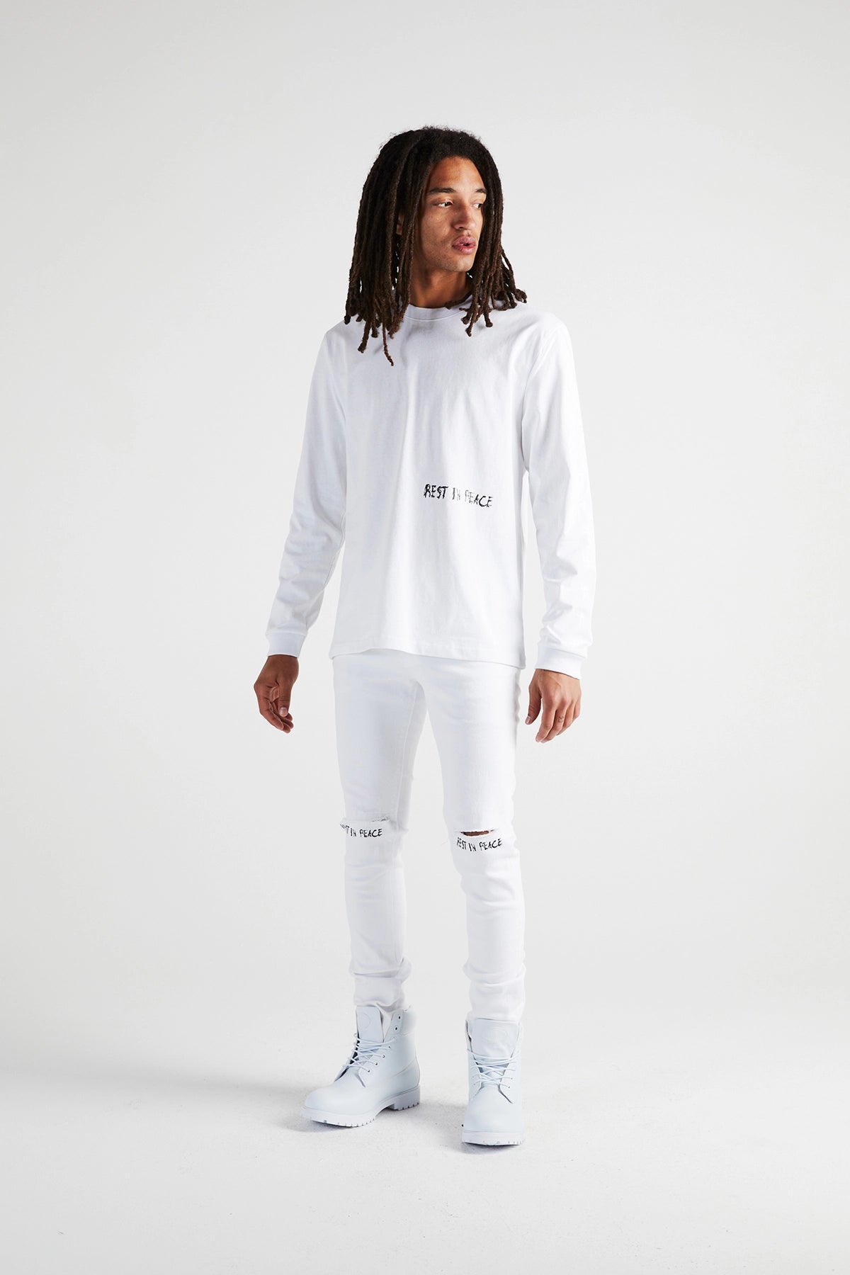 Lawrence Long Sleeve T-Shirt with White Cross Print - Comfortable Casual Wear for Men | Perfect for Church, Daily Outfits & Street Style Fashion