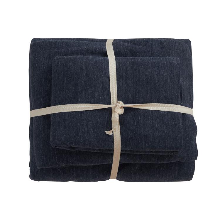 Premium 100% Cotton Fitted Sheet Set - Soft Jersey Knit in Prussian Blue - Queen Size Bed Sheets for Comfortable Sleep - Perfect for Master Bedroom, Guest Room & Dorm Use