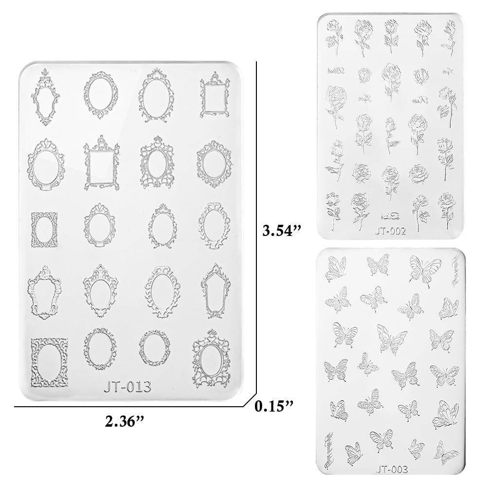 WAYUTO 3D Nail Art Mold Kit - 3 Reusable Silicone Nail Stencils for DIY Manicure, French Tips & Nail Art Designs - Perfect for Women & Girls (Home Salon, Party Nails, Gift Ideas)