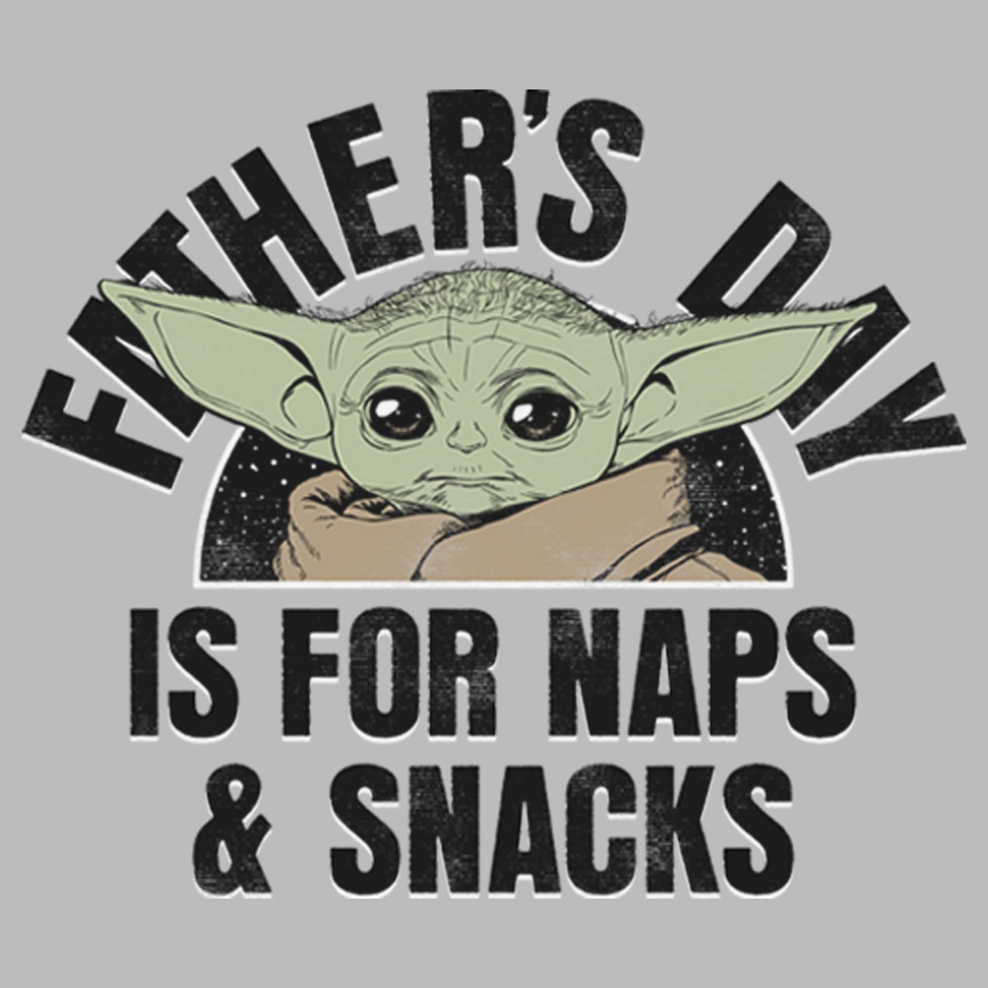 Girl's Star Wars The Mandalorian Grogu Father's Day T-Shirt - Cute Baby Yoda Graphic Tee for Kids - Athletic Heather - XS - Perfect for Naps, Snacks & Family Outings