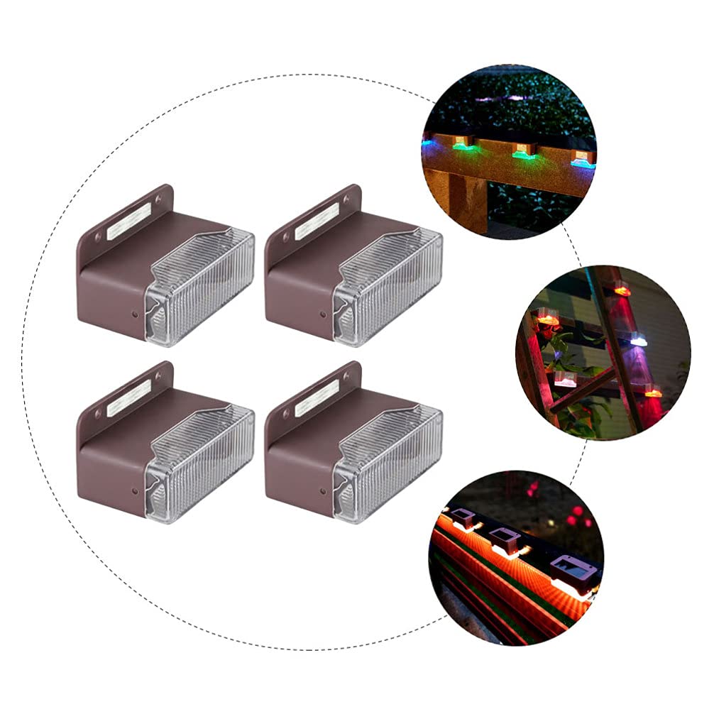 UPKOCH 4 Pack Solar Lights Outdoor Waterproof - Wireless LED Step Lights for Fence, Deck, Walkway, Patio, Stairs, Garden & Backyard - Solar Powered Landscape Lighting for Nighttime Safety & Ambiance