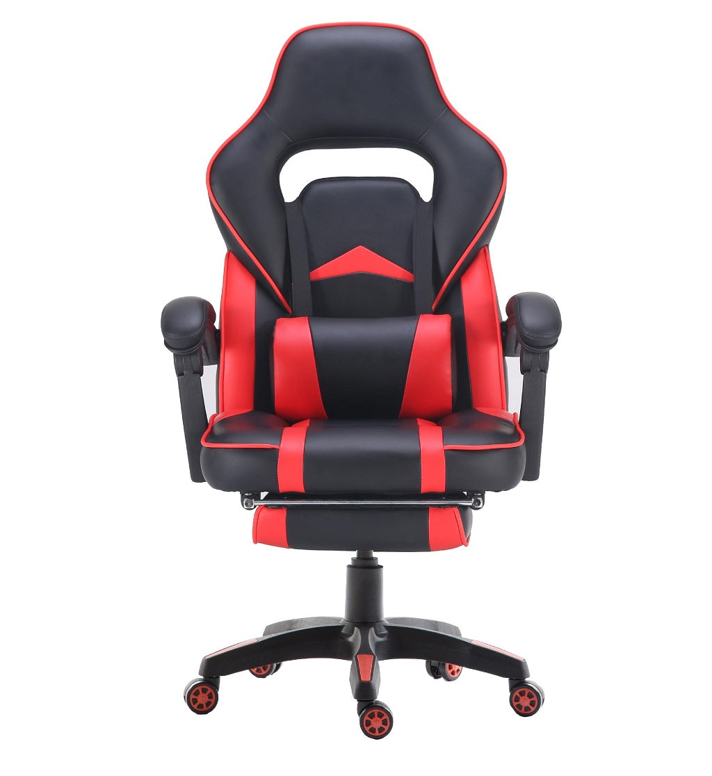 Ergonomic Footrest for Gaming Chairs - 055 Series Adjustable Height Black & Red Foot Rest - Perfect for Office, Gaming & Home Relaxation