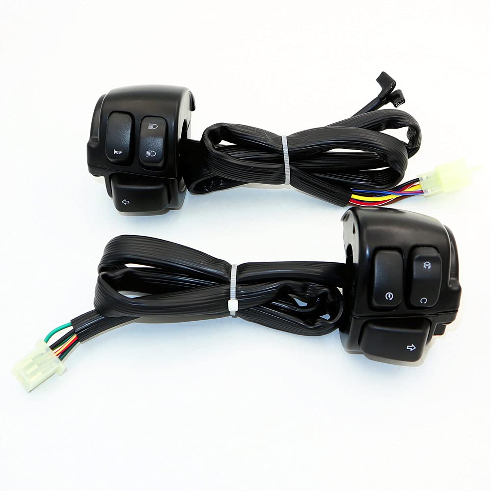 Harley Davidson Handlebar Control Switch Kit with Wire Harness - Turn Signals, Horn & Light On/Off Switch for 1996-2012 Models - Perfect for Motorcycle Customization & Road Safety Upgrades