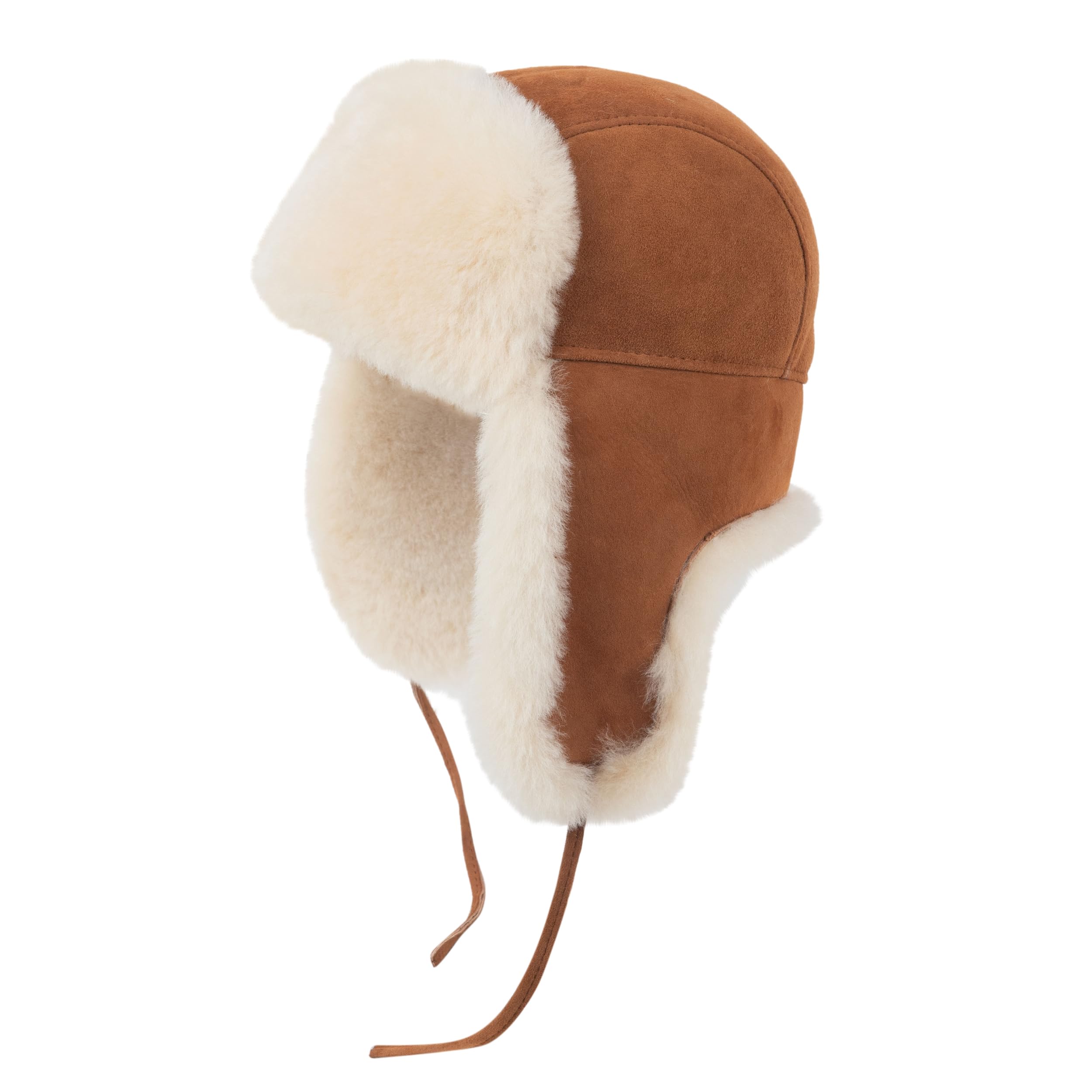 Zessano Genuine Leather Aviator Russian Ushanka Trapper Hat - Unisex 100% Sheepskin Winter Fur Hat for Men & Women - Warm Cold Weather Headwear for Skiing, Snowboarding & Outdoor Activities