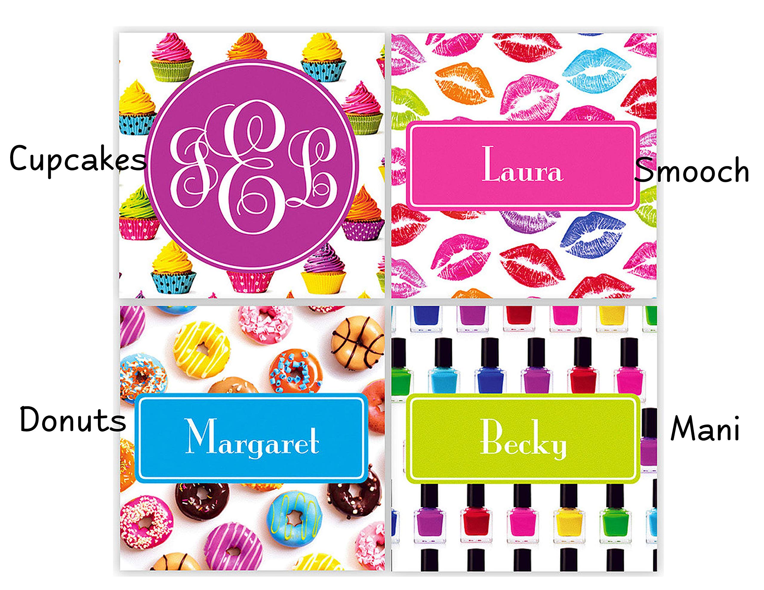 Personalized Fun Girls Bookmarks - Cute Cupcake, Donut & Lips Designs for Tweens & Teens - Perfect for Reading, School & Gifts