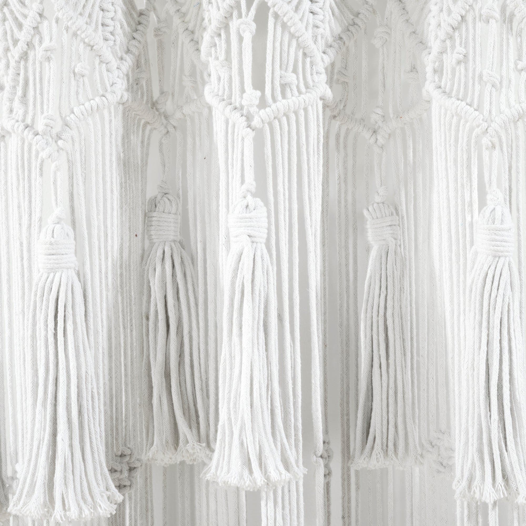 Boho Macrame Tassel Cotton Window Curtains for Living Room, Bedroom - Handmade Bohemian Sheer Drapes with Tassel Trim - Perfect for Home Decor, Nursery & Cozy Spaces