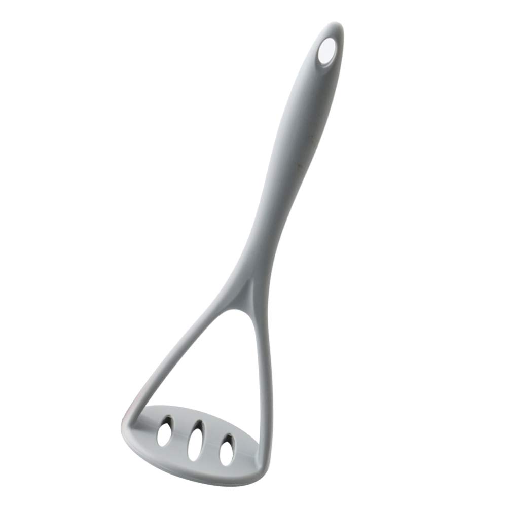 DOITOOL Silicone Coated Potato Masher - Non-Scratch Kitchen Tool for Mashing Potatoes, Vegetables & Fruits - Durable & Safe Cooking Utensil - Perfect for Mashed Potatoes, Baby Food & Baking (Grey)