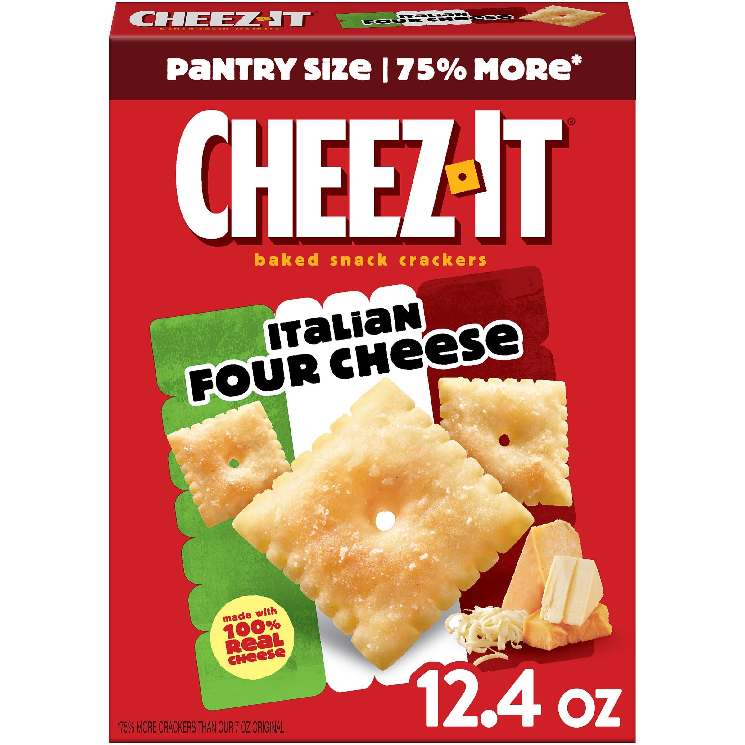 Cheez-It Italian Four Cheese Baked Snack Crackers - 12.4oz Box | Delicious Cheese Flavored Crackers for Office, School & Kids Snacks | Perfect for Lunchboxes, Parties & Movie Nights