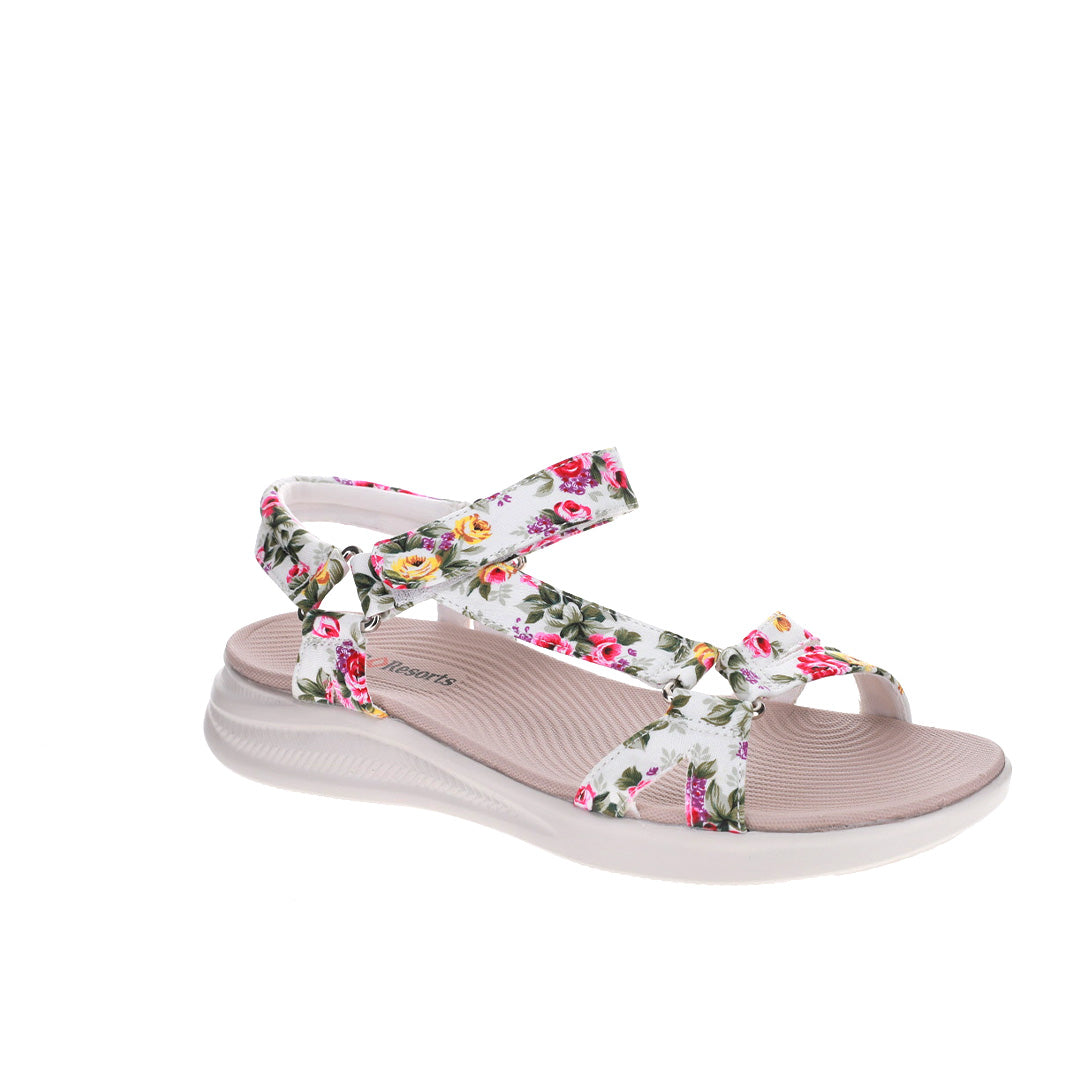 CC Resorts Floss White Floral Print Dress - Elegant Summer Beachwear for Vacation & Resort Getaways