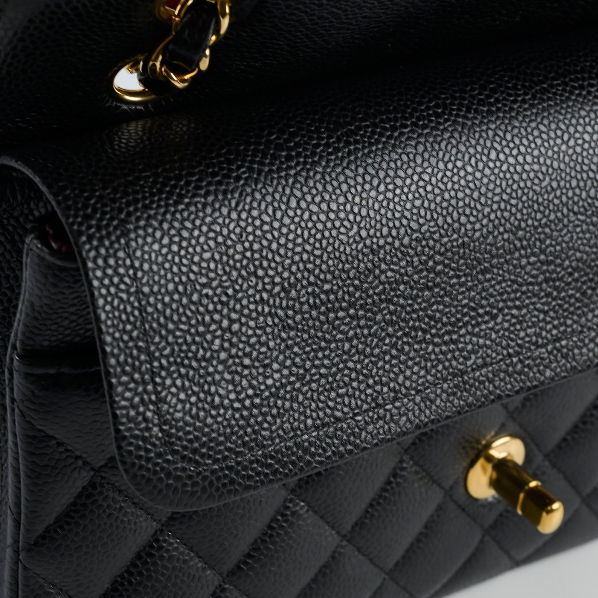 Chanel Medium Classic Flap Bag Black Caviar Leather Gold Hardware 25 Series - Luxury Designer Handbag for Women, Perfect for Parties, Work & Everyday Use