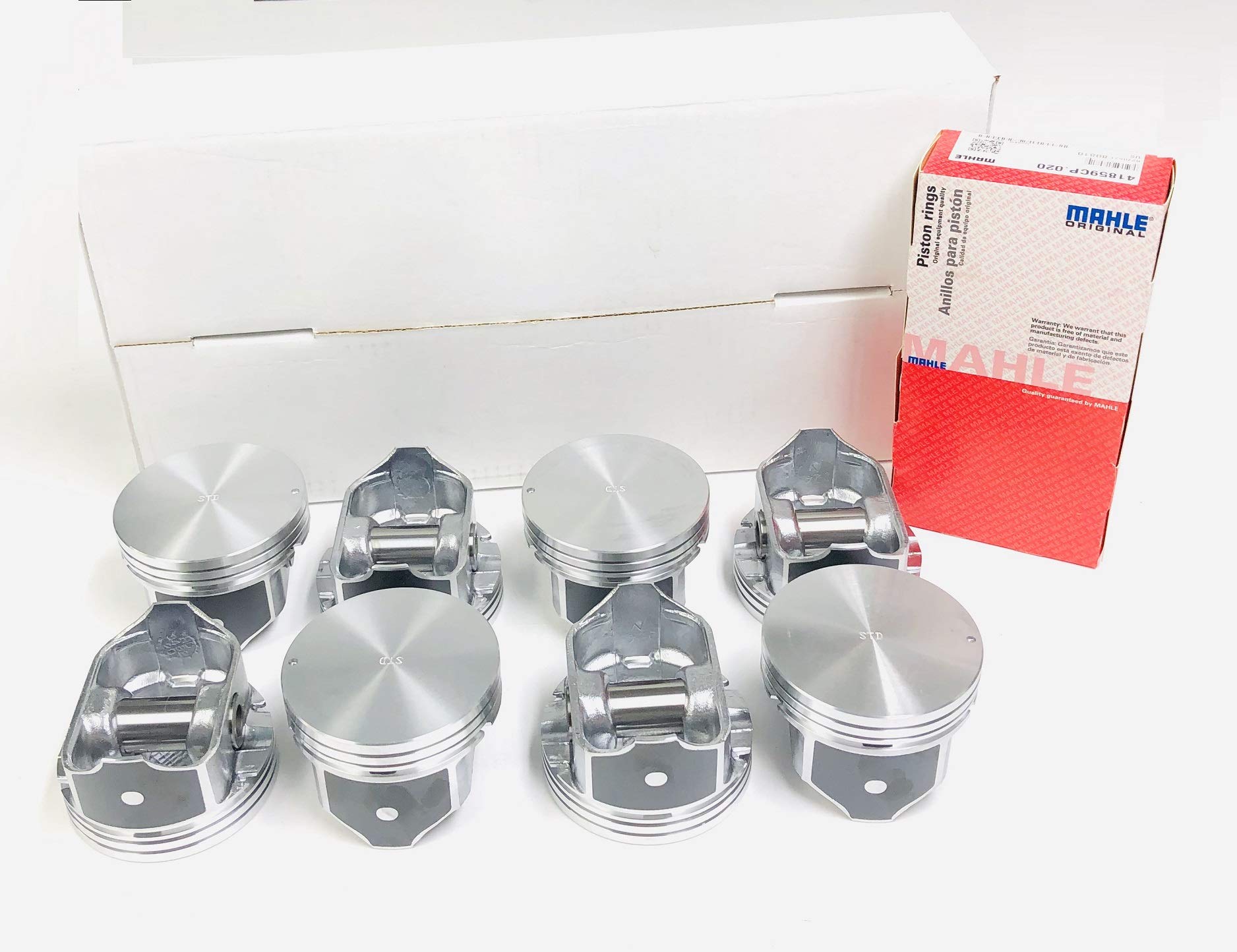 Hypereutectic Flat Top Pistons & Rings Kit for 1999-2003 GM 4.8L/4.8L V8 Engine - Compatible with Chevrolet Silverado, GMC Sierra Trucks (3.780