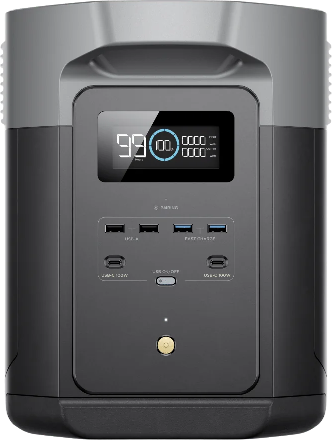 EcoFlow DELTA 2 Max 2048Wh/2400W Portable Power Station with LiFePO4 Battery & App Control - Perfect for Camping, RV Trips, Home Backup & Emergency Power Supply