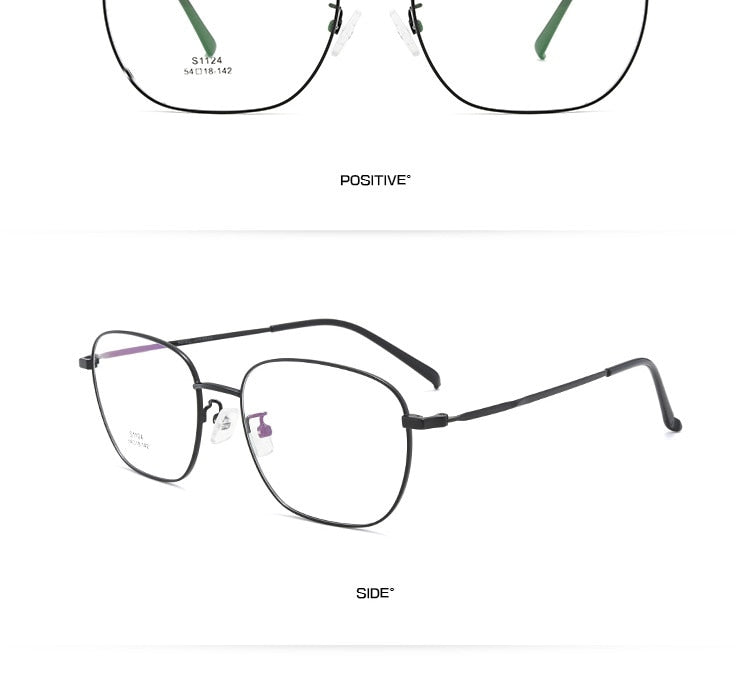 Bclear Men's Full Rim Titanium Alloy Eyeglasses ZT1124 - Lightweight Durable Glasses for Work, Reading & Driving
