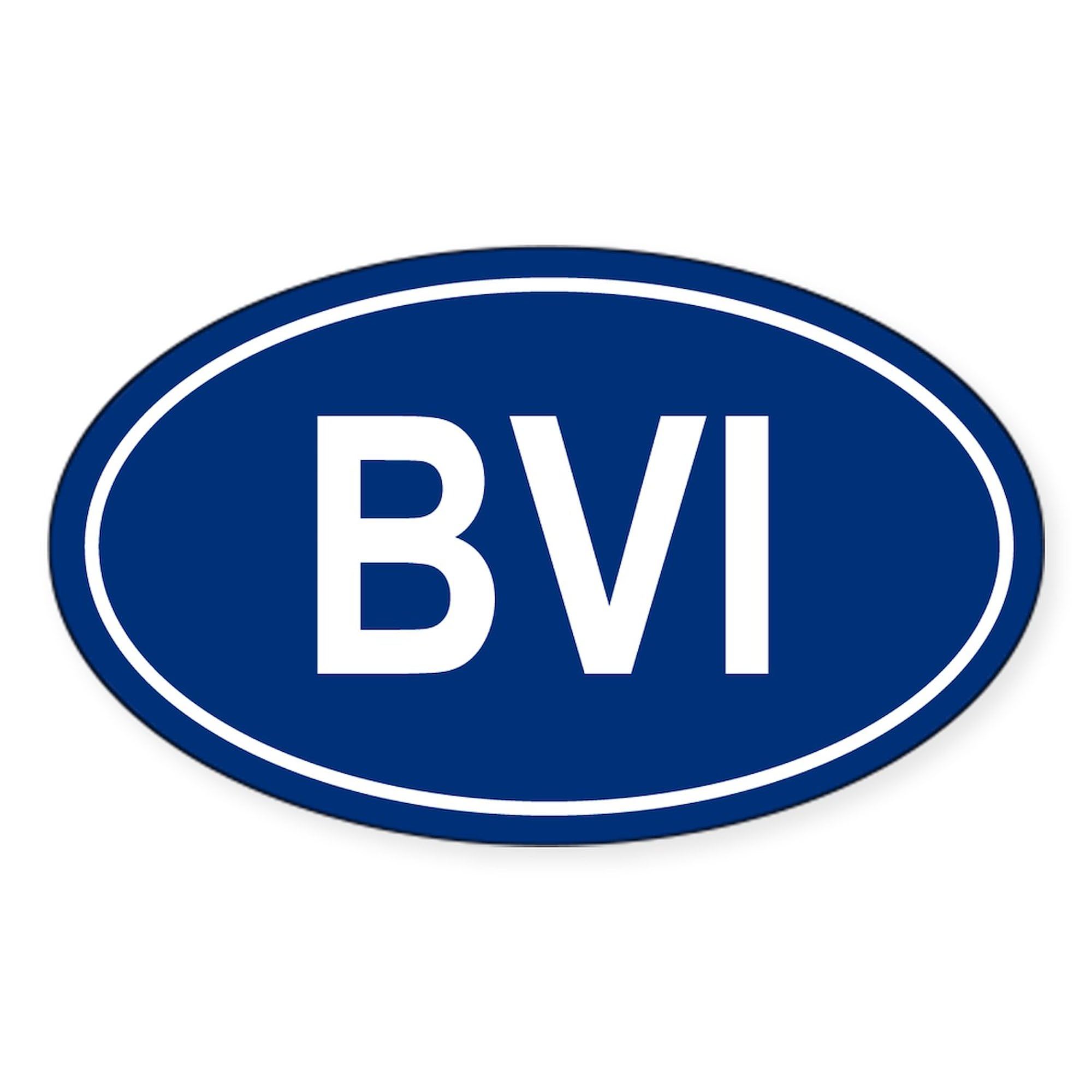 BVI Oval Car Bumper Sticker - Durable Decal for Cars & Laptops