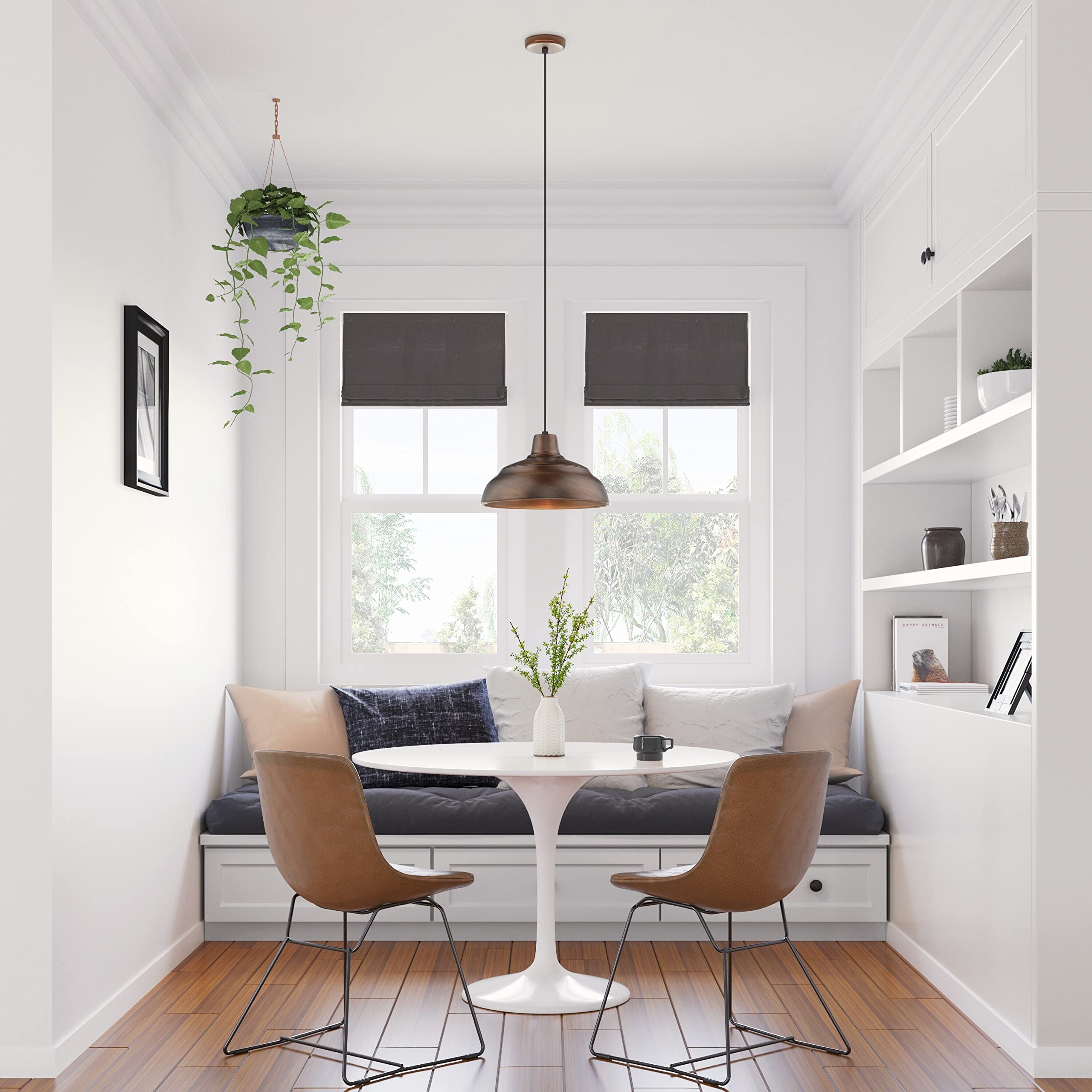 Millennium RWHC14-NC Modern Copper Pendant Light Fixture - Elegant Single Bulb Hanging Light for Dining Room, Kitchen Island or Bedroom