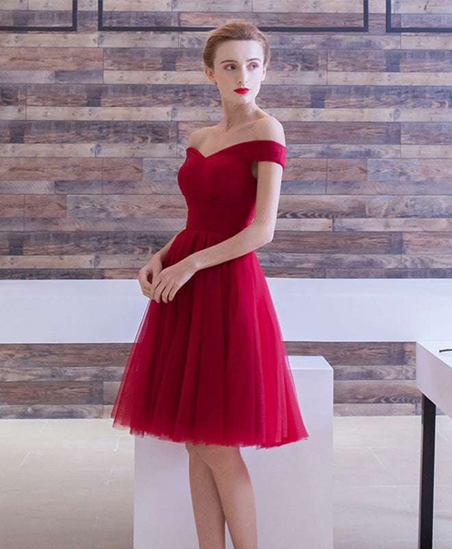 Elegant Burgundy Tulle Short Prom Dress for Homecoming - Perfect for School Dances, Parties & Special Occasions