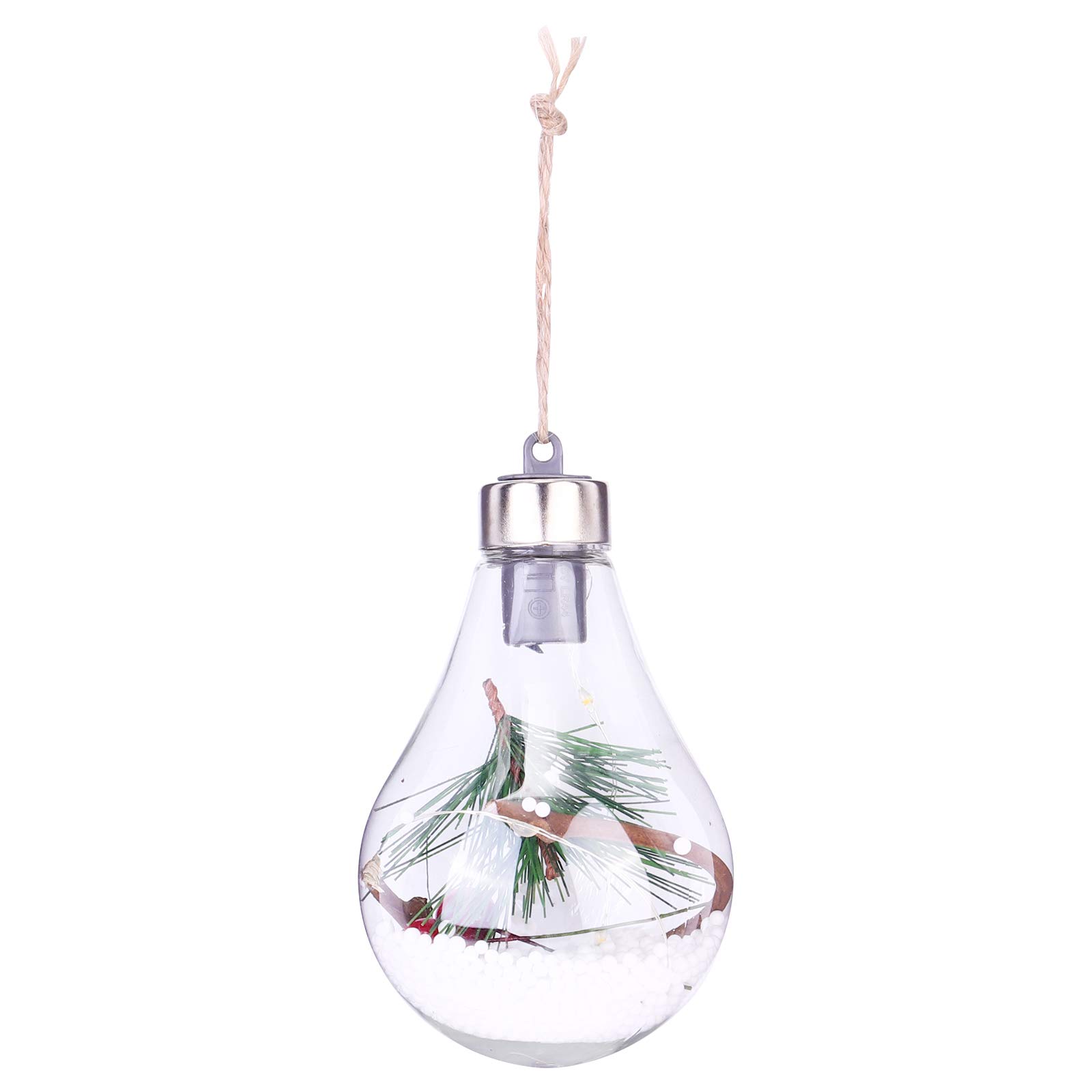 Amosfun 1 Pack Christmas Tree Decorative LED Ball Lights - Hanging Ornament for Xmas Tree, Home, Party & Holiday Decorations (Perfect for Indoor/Outdoor Festive Lighting)