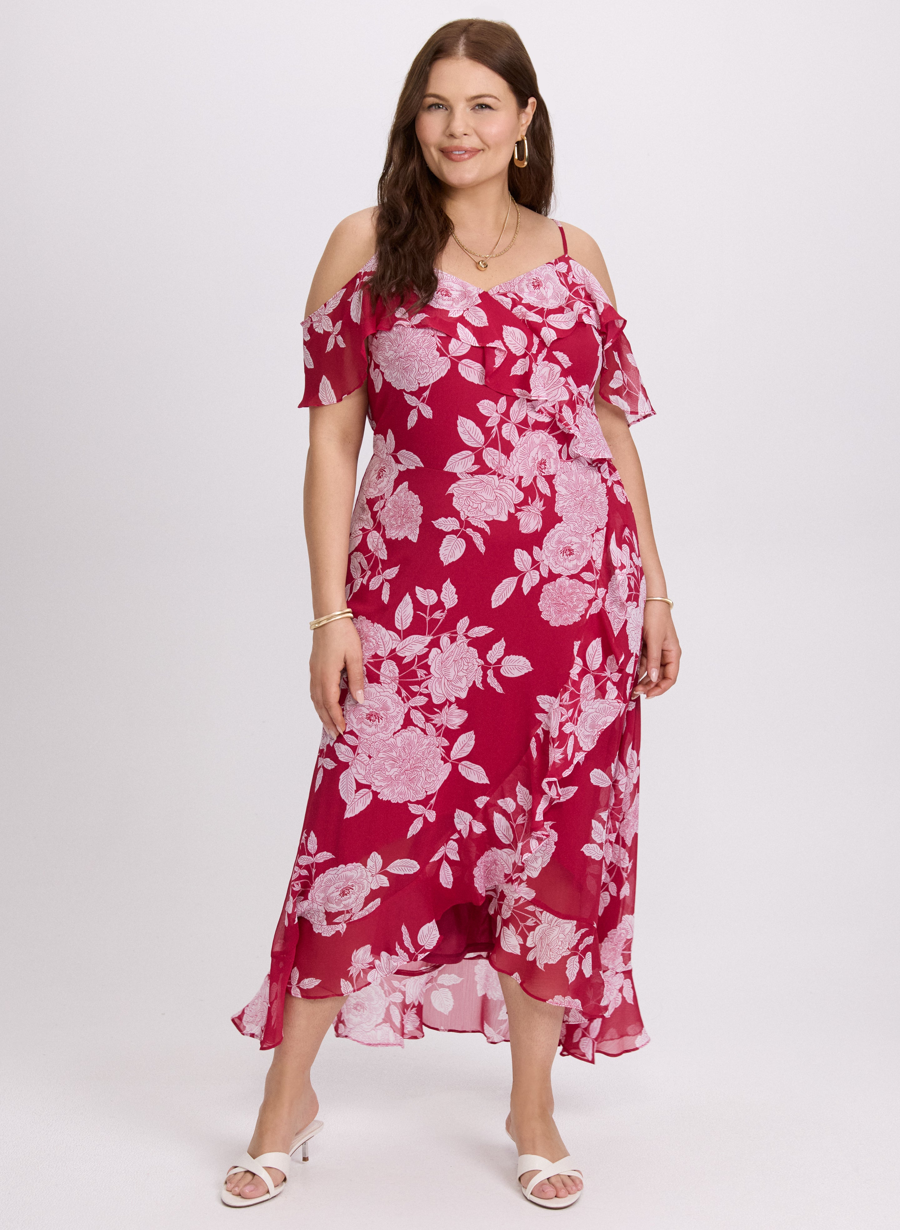 Floral Midi Dress for Women - Summer Boho Flowy Dress with Pockets | Perfect for Beach Vacations, Date Nights & Outdoor Weddings