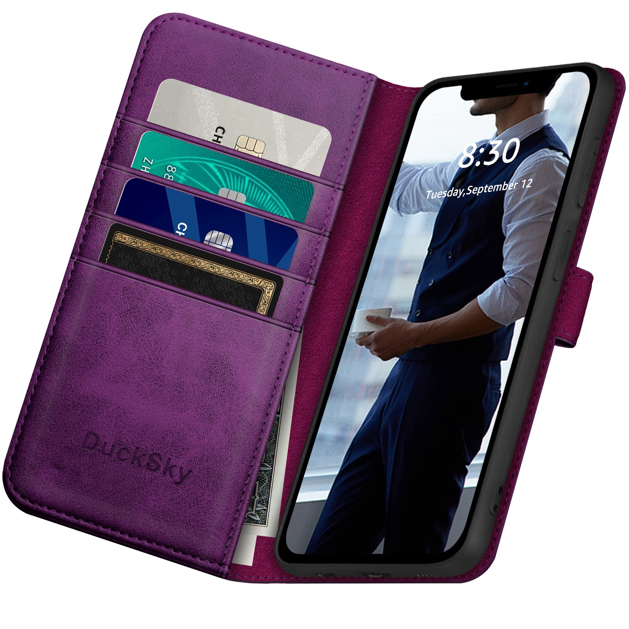 Genuine Leather Wallet Case for iPhone 15 Pro Max 6.7