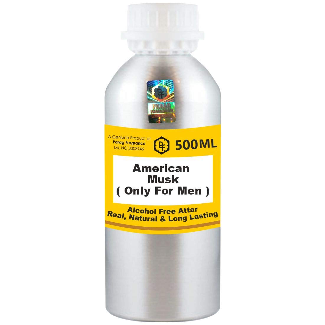 Premium American Musk Attar for Men - 500ml Alcohol-Free Long-Lasting Fragrance Oil (Unisex & Religious Use) | World's Best Itra Scent for Daily Wear, Special Occasions & Spiritual Ceremonies