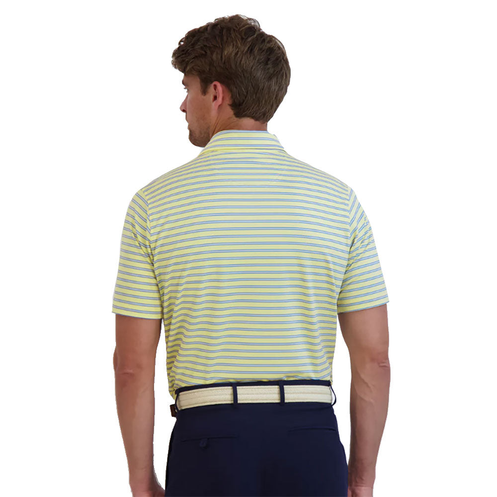 Fairway & Greene Men's Harbour Stripe Golf Polo Shirt - Breathable & Moisture-Wicking Performance Top for Golf, Casual Wear & Outdoor Activities