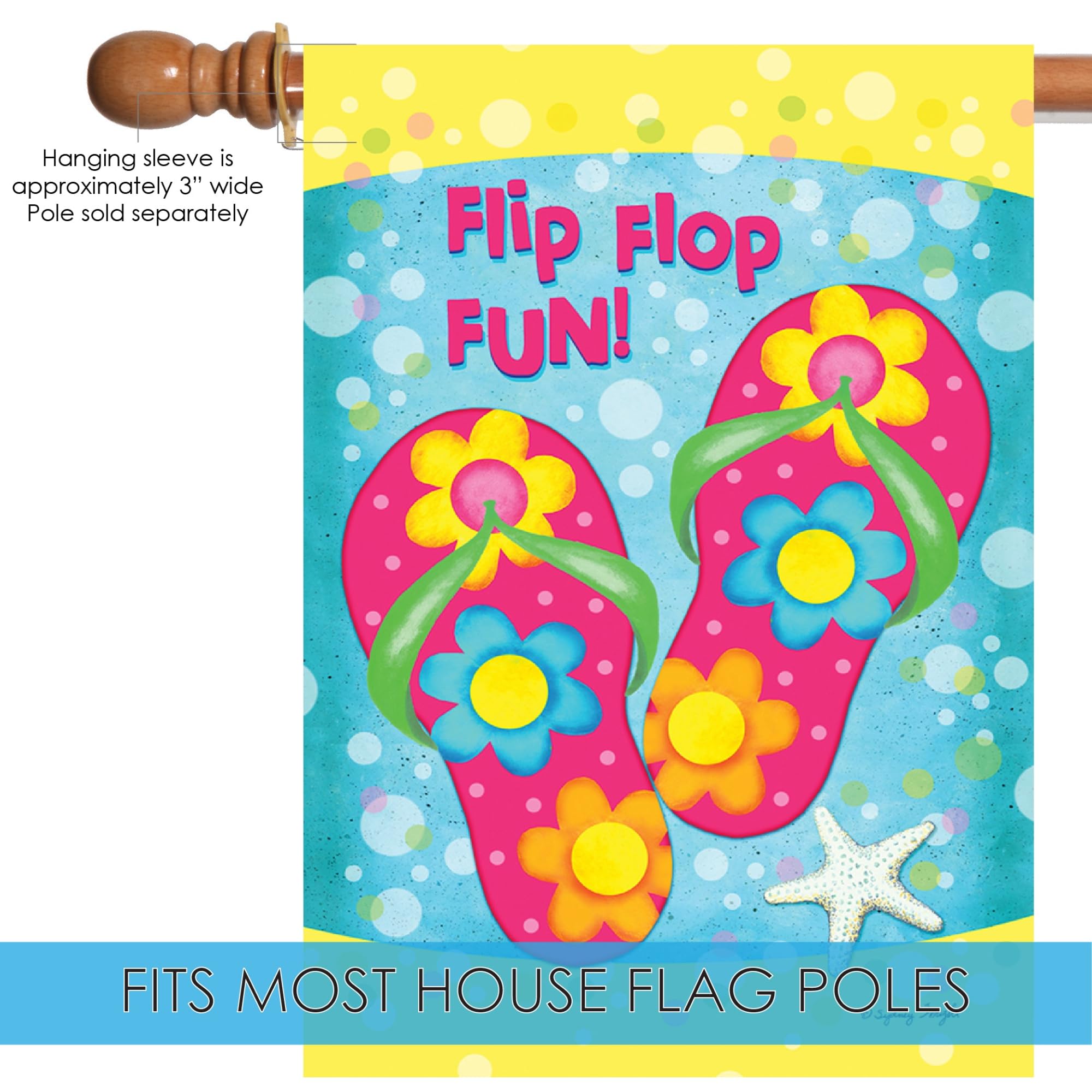 Toland Home Garden 1010052 Double Sided Summer Flip Flop Fun Outdoor Garden Flag - 28x40 Inch Decorative House, Beach & Yard Flag for Summer Decor, Patio Parties & Coastal Themed Events