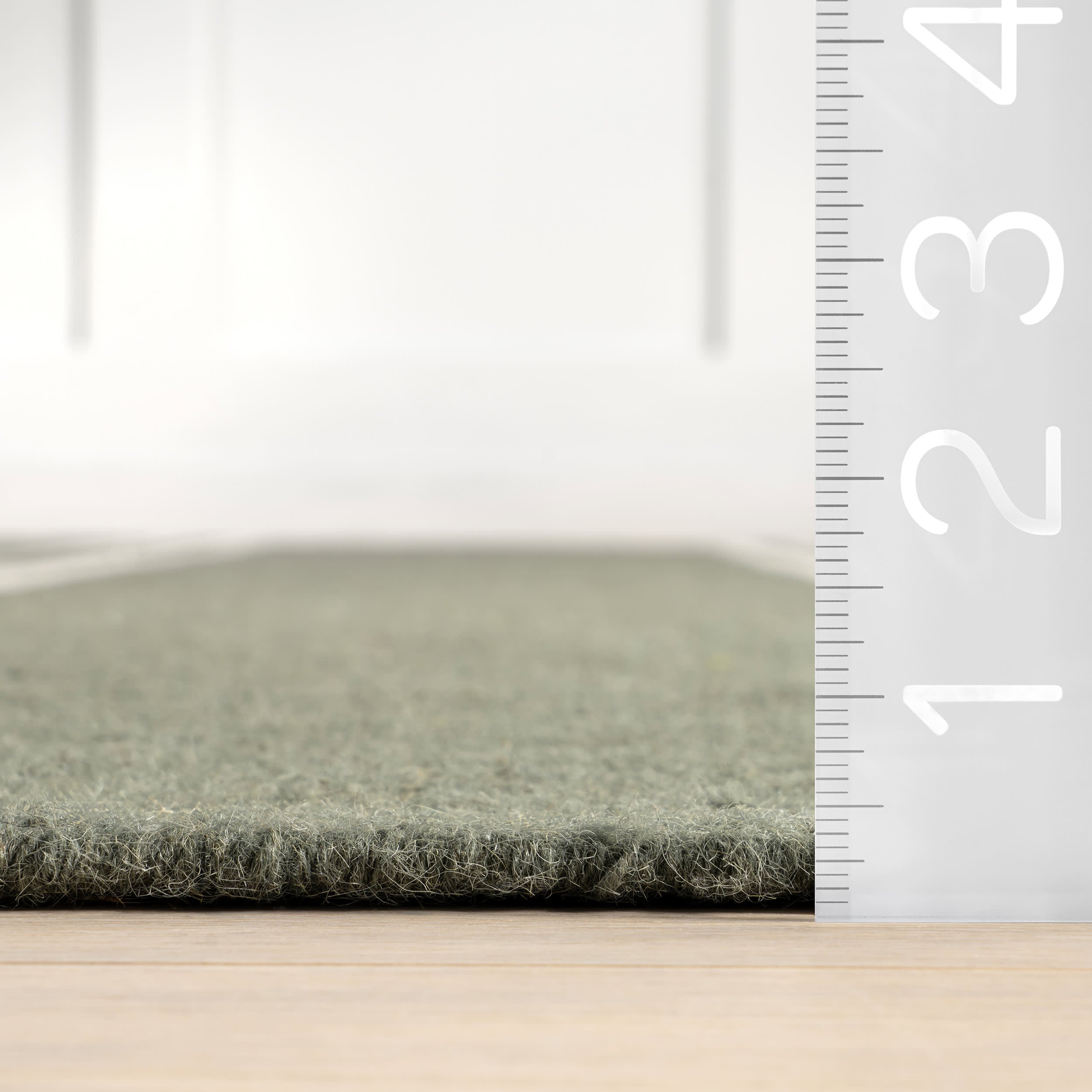 Elowen Double Striped Area Rug in Sage Green - Soft and Durable for Living Room, Bedroom, or Office Decor