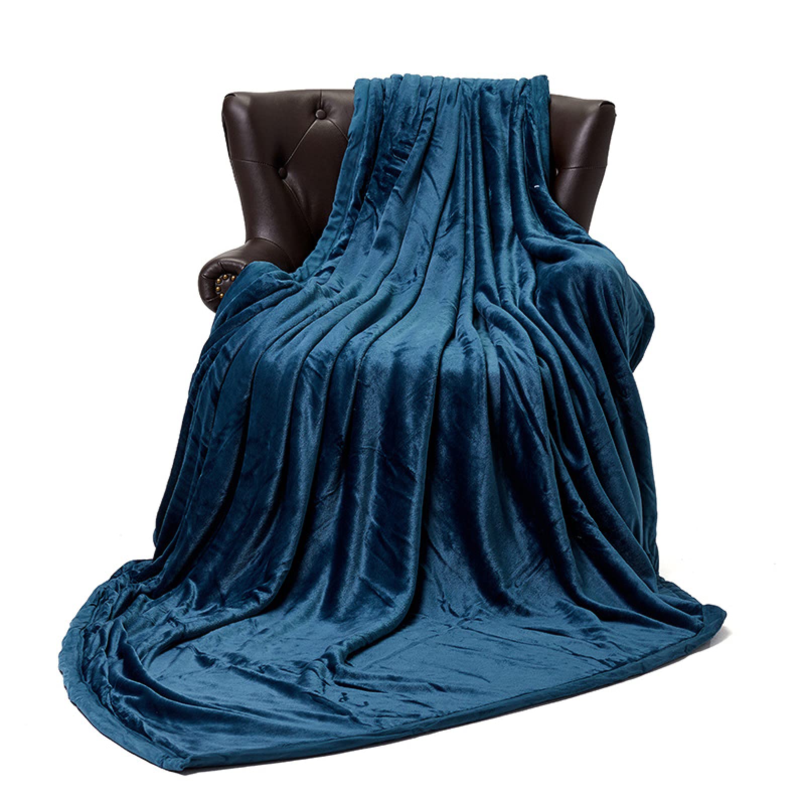 ALQFHFY Plush Throws - Ultra Soft Fuzzy Fleece Blanket for Couch, Lightweight Double-Layer Microfiber Blanket - Cozy Air Conditioning Throw for Sofa, Bed & Travel - Blue