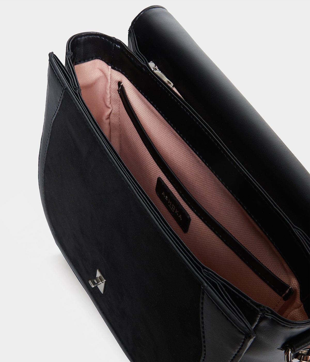 Vegan Leather Crossbody Bag for Women - Marilyn Apple Skin & Recycled Suede Handbag - Black - Perfect for Work, Travel & Everyday Use