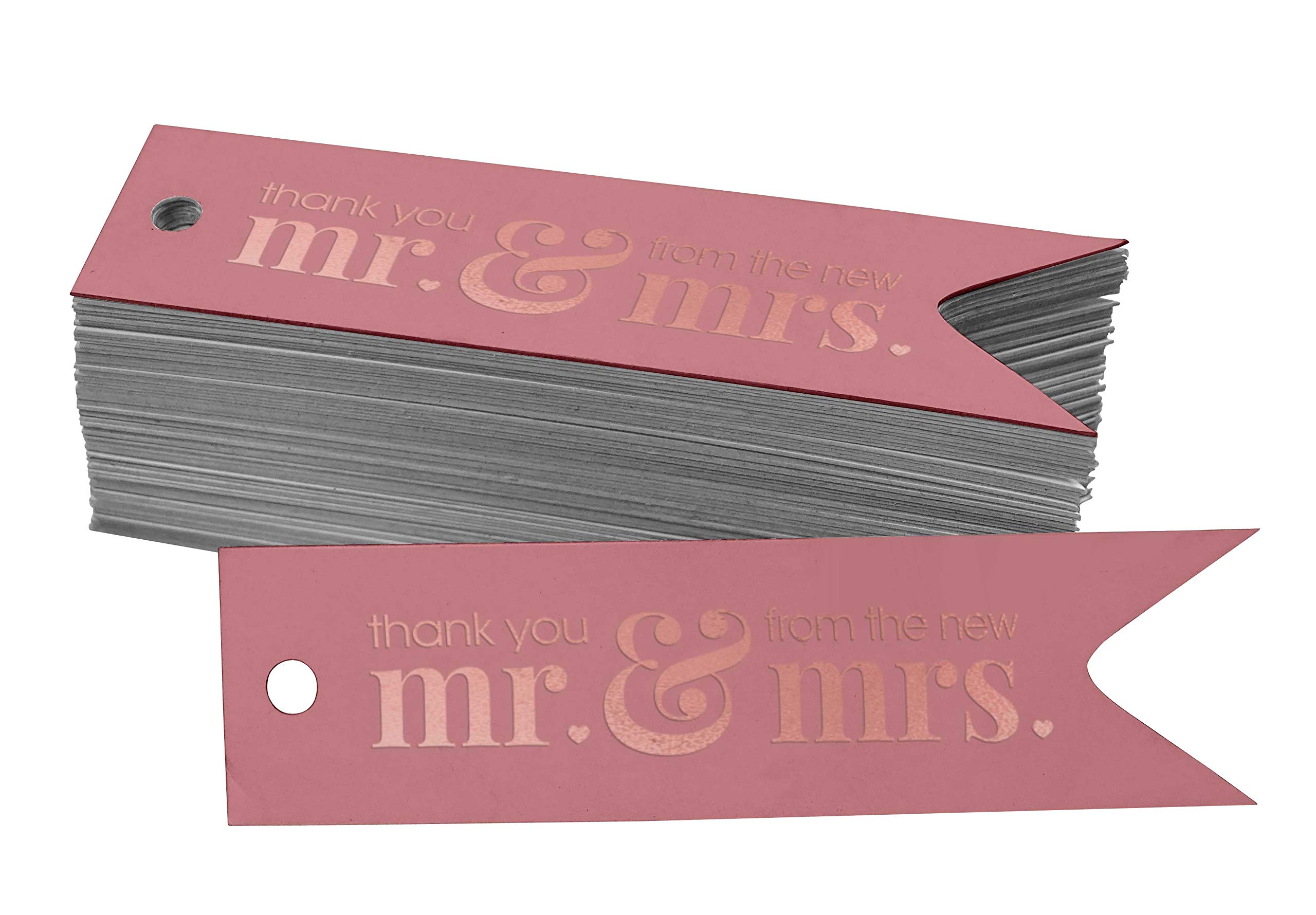 100pcs Wedding Favor Thank You Tags - Elegant Rose Gold Foil Hang Tags for Bridal Shower, Baby Shower & Party Decorations - Perfect for DIY Crafts, Gift Wrapping & Special Events