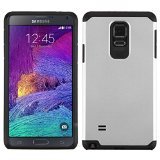 SAMSUNG Galaxy Note 4 Phone Case - Shockproof Protective Cover with Retail Packaging (Black/Silver) - Perfect for Daily Use, Travel & Outdoor Activities