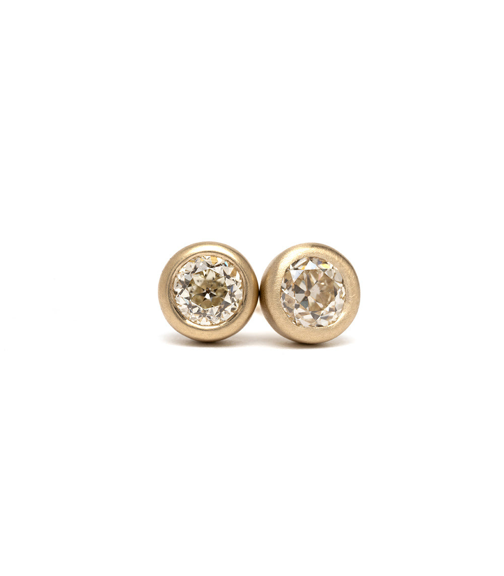 14K Gold Diamond Bezel Stud Earrings for Women - Elegant & Hypoallergenic Everyday Jewelry Gift for Her - Perfect for Work, Date Night & Special Occasions