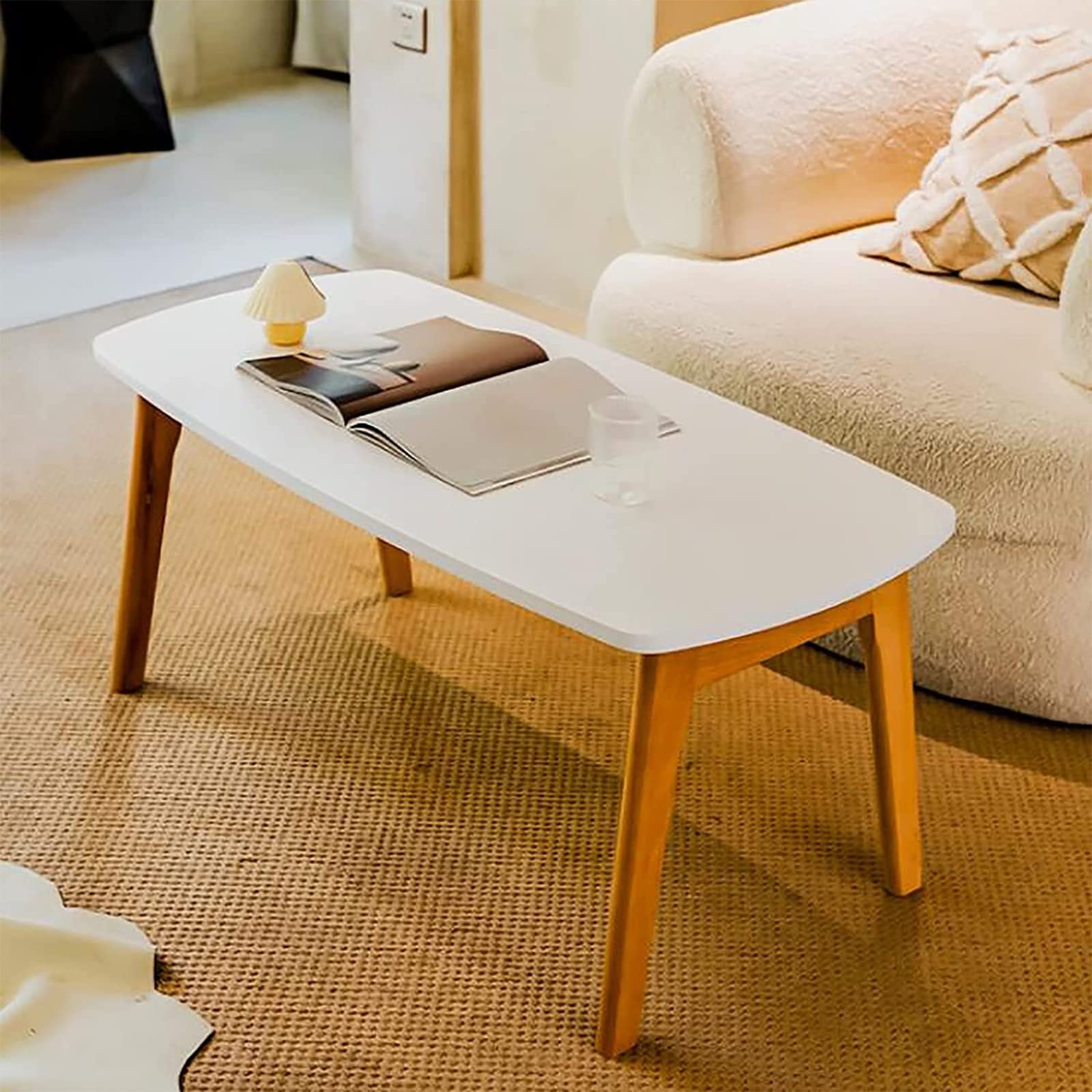 Japanese-Style Solid Wood Folding Coffee Table - 120x55x45cm Low Living Room Table, Sofa Side Table for Leisure & Sitting | Perfect for Small Spaces, Tea Ceremonies, and Minimalist Home Decor