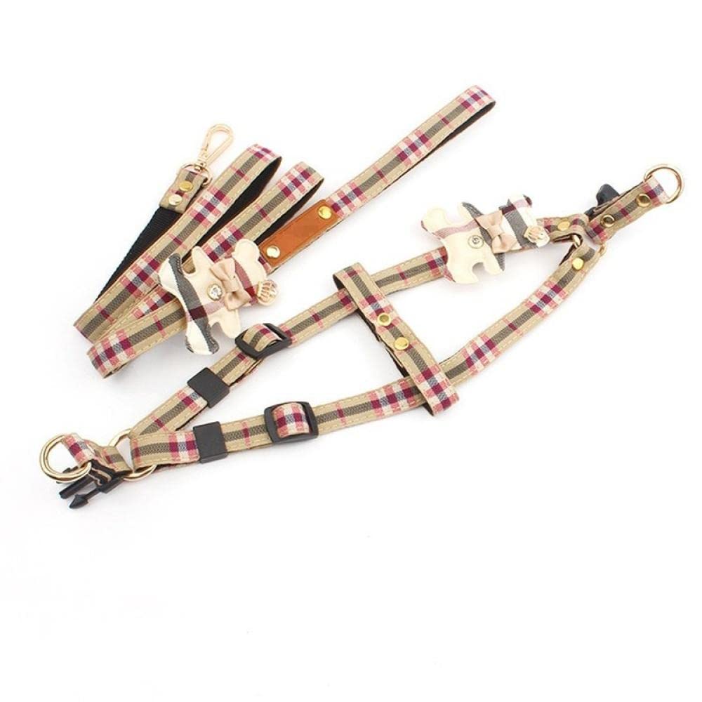 Premium Dog & Cat Harness Leash Set - Adjustable Pet Vest with Bow Tie Collar & Walking Rope - for Small & Medium Pets - Perfect for Daily Walks, Outdoor Adventures & Training Sessions