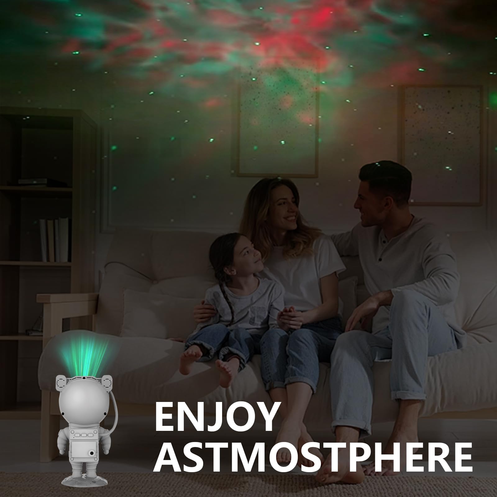 Astronaut Space Projector Night Light - Starry Sky & Nebula LED Lamp with Timer & Remote Control for Bedroom, Kids Room Decor | Perfect for Teens, Christmas Gifts, Birthday Presents | Creates Relaxing Ambiance for Sleep, Meditation & Romantic Nights