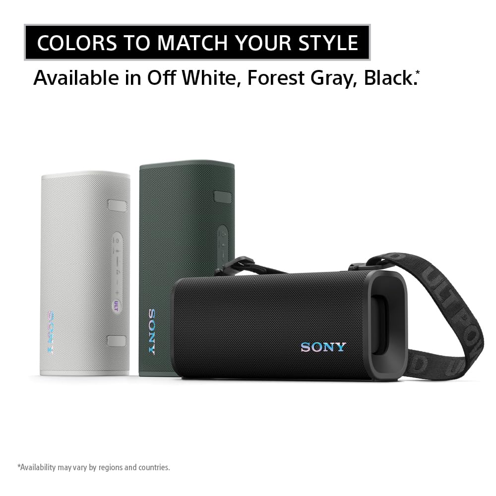 Sony ULT Field 3 Wireless Portable Bluetooth Speaker - IP67 Waterproof, Dustproof, Shockproof with Enhanced Bass - 24 Hour Battery Life - Shoulder Strap (SRSULT30B, Black) - Perfect for Outdoor Adventures, Beach Parties, Camping & Travel