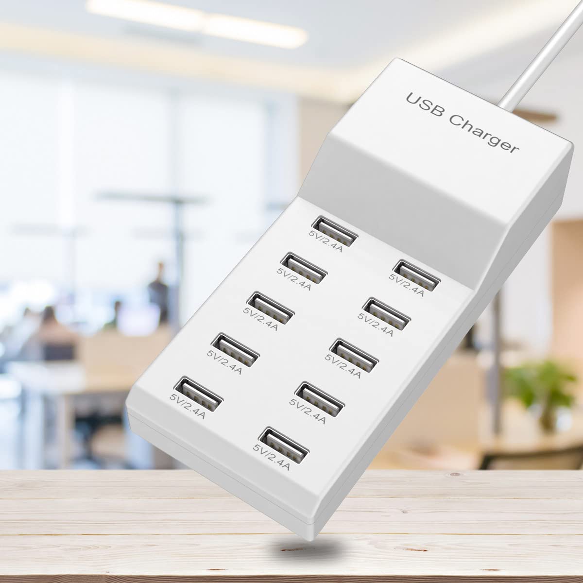 50W 10-Port USB Charging Station - Fast Wall Charger Block for iPhone, iPad, Samsung, Tablet & Multiple Devices | Compact & Safe Desktop Power Hub | Perfect for Home, Office & Travel Use