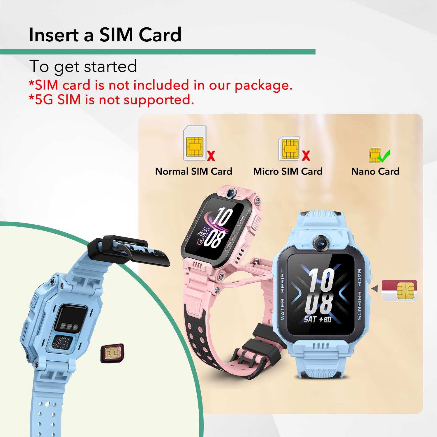 imoo Z7 Kids Smart Watch - Waterproof IPX8 Swimming Smartwatch for Boys & Girls with Video Call, Long Battery Life, GPS Tracker - Perfect for School, Outdoor Play & Swimming (Blue)