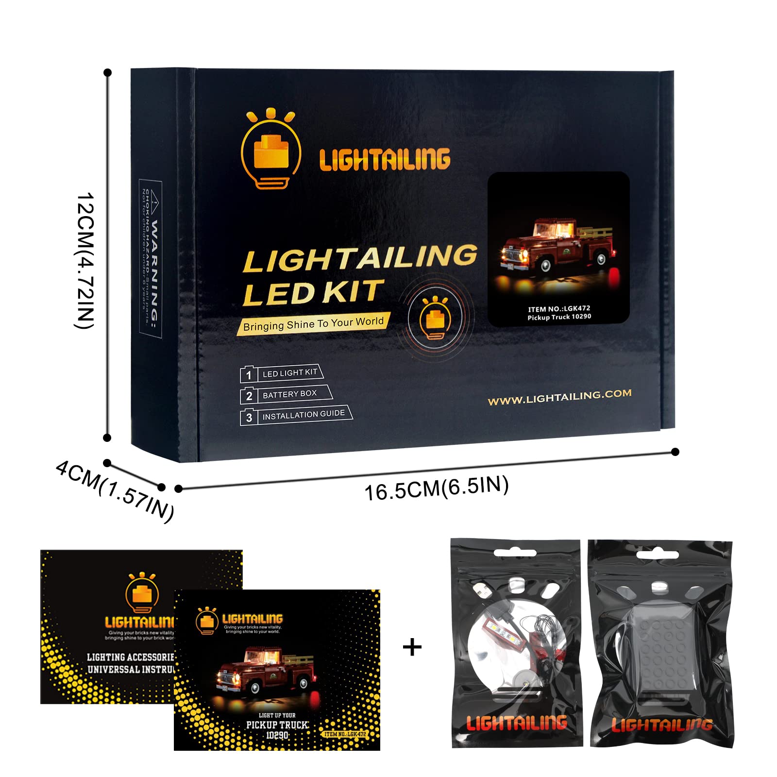 LIGHTAILING LED Light Kit for LEGO 10290 Pickup Truck Building Blocks Model - Compatible with LEGO Creator Expert Set (Not Included) - Perfect for Display, Night Light & Model Enhancement