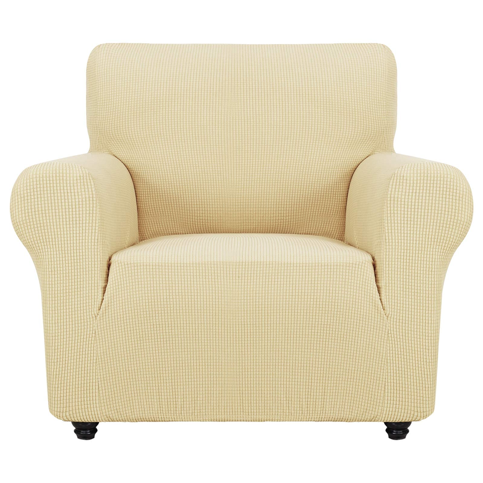 ZNSAYOTX Universal Stretch Chair Slipcover - Super Soft Spandex Sofa Cover with Anti-Slip Foam for Living Room, Office, Dining Chairs - Pet & Dog Furniture Protector (Beige) - Perfect for Home Decor & Furniture Protection