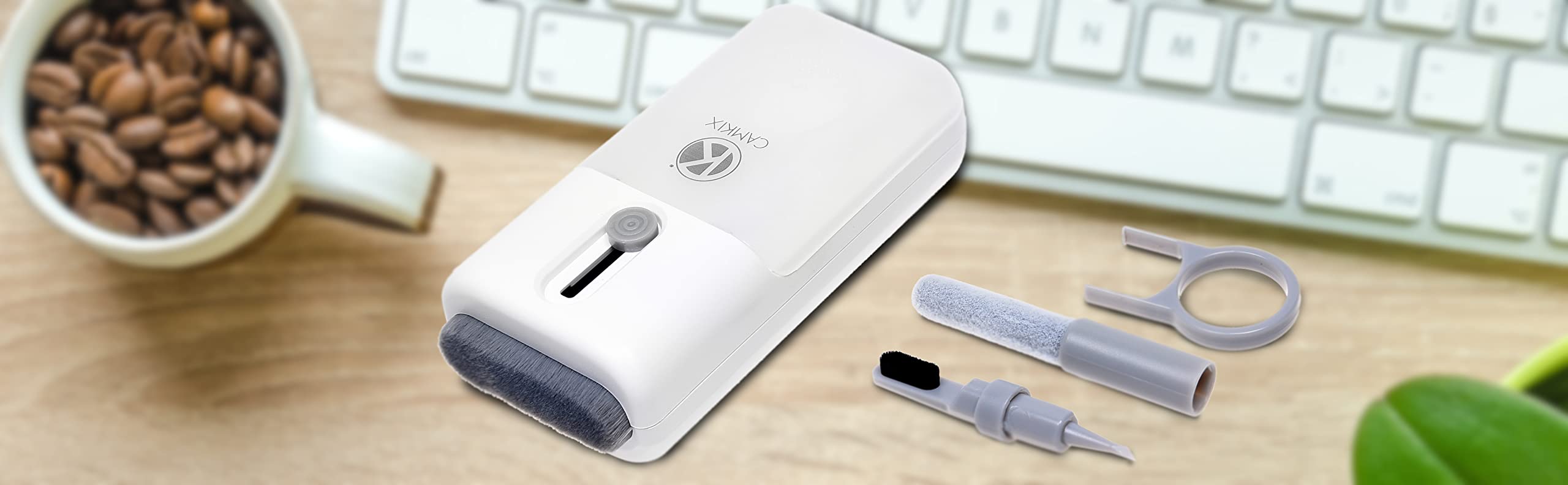 Camkix 6-in-1 Electronics Cleaning Kit with Key Puller, Flocking Sponge, Pen Nibs & Microfiber Cloths - Perfect for Keyboards, Earbuds, Hearing Aids, Smartphones, Laptops, Monitors & Cameras - Ideal for Home, Office & Travel Use