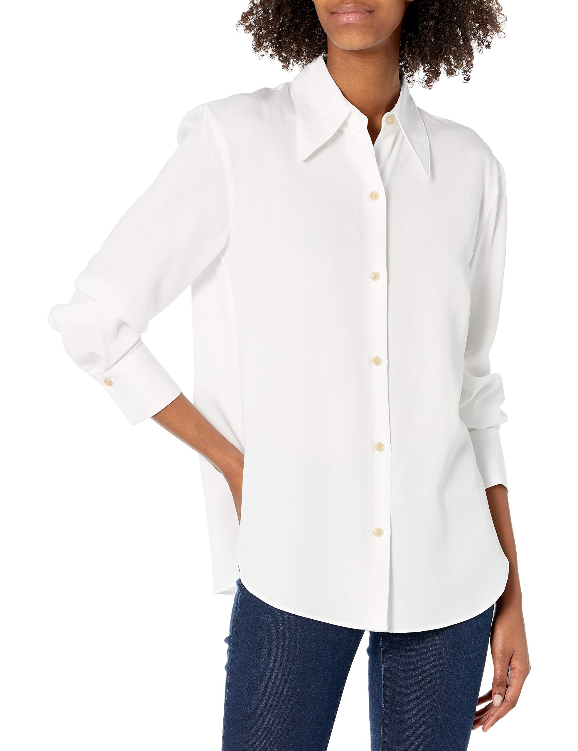 Vince Women's Shaped Collar Shirt - Stylish & Comfortable Blouse for Work, Office & Casual Wear | Perfect for Business Attire, Date Night & Everyday Outfits