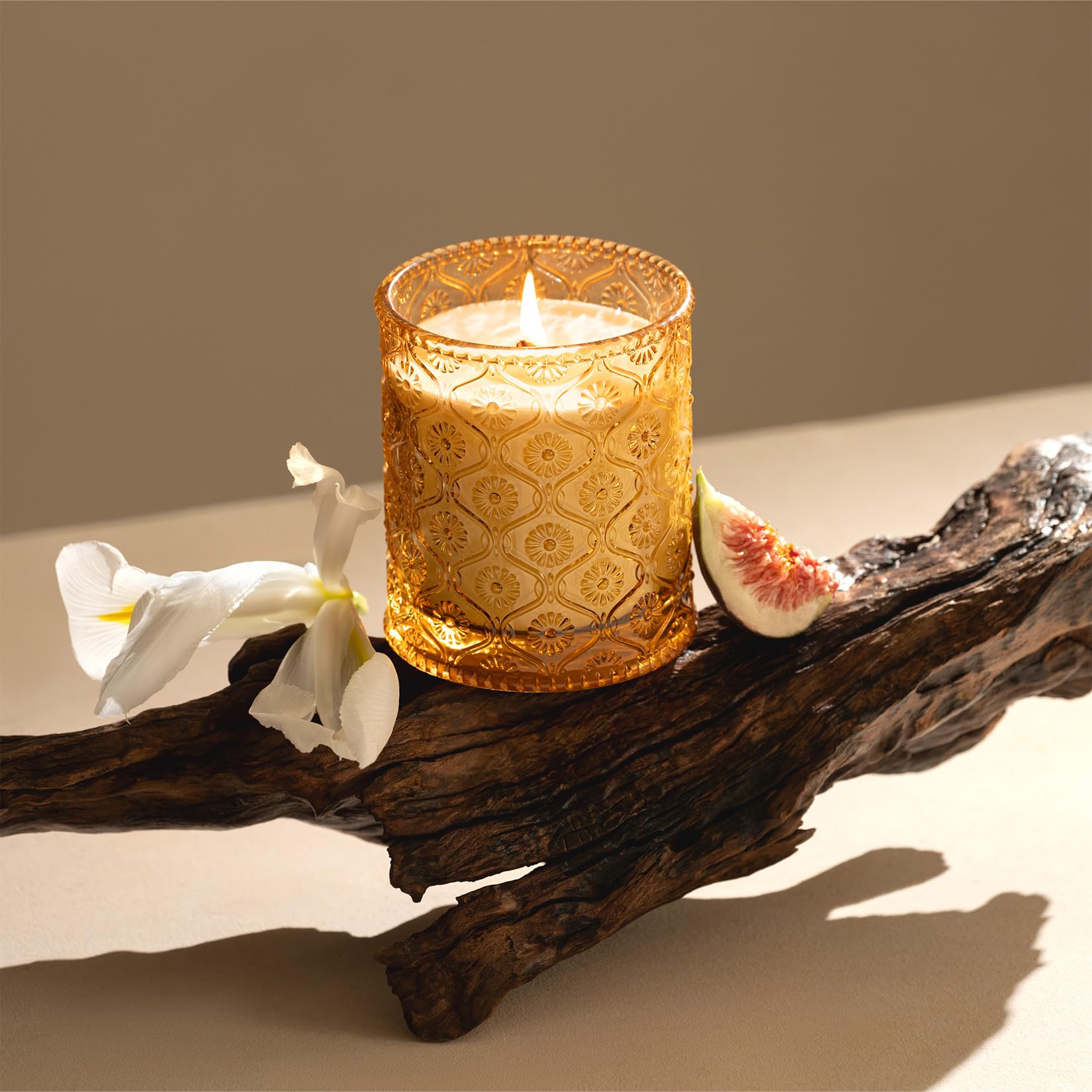 LA JOLIE MUSE Sandalwood Scented Candle - Himalayan Santal Aroma, 6oz Soy Wax Candle with 40-Hour Burn Time, Luxury Home Decor & Relaxing Gift for Women - Perfect for Spa Nights, Meditation & Cozy Home Ambiance