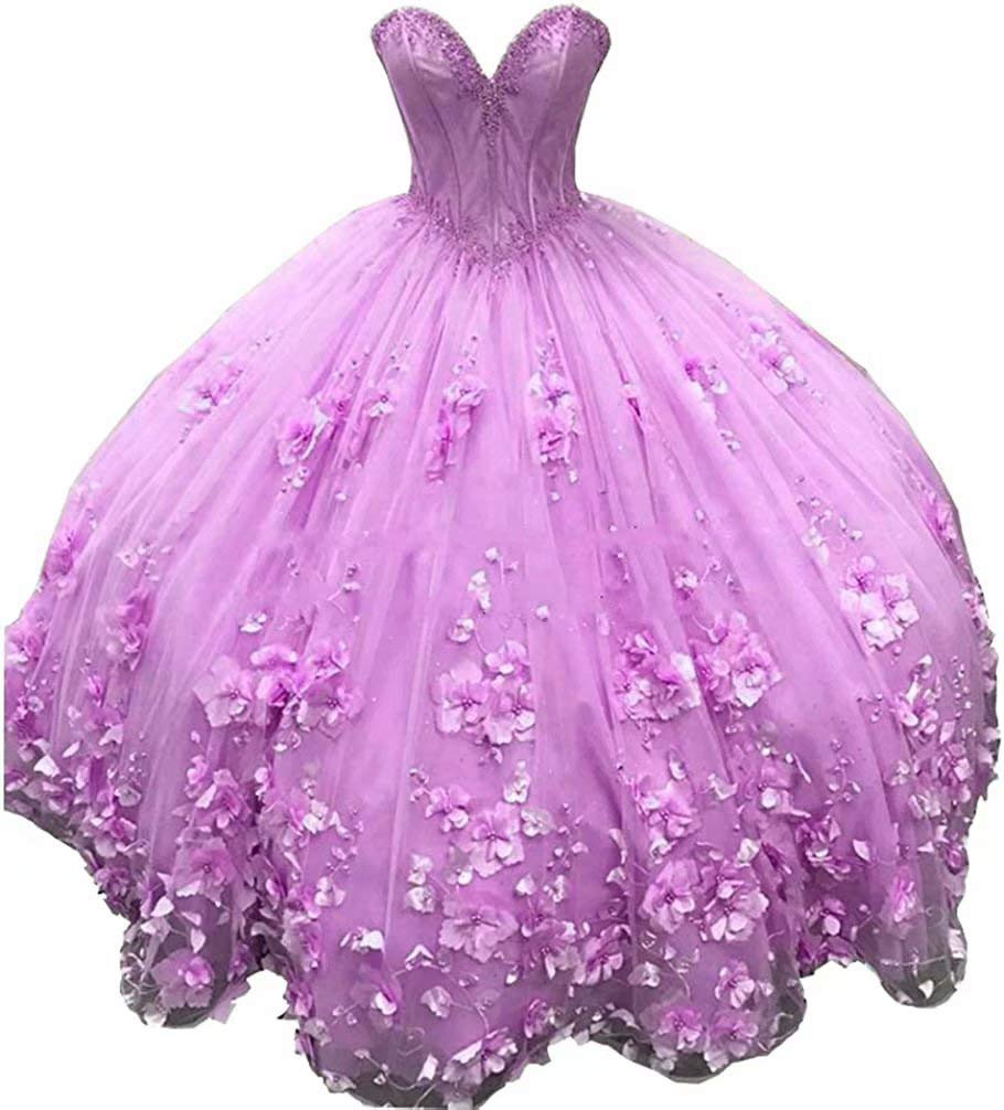 Elegant Asulla Women's Prom Dresses Ball Gown with Sweetheart Neckline & Floral Tulle Skirt - Perfect for Quinceañera, Homecoming, Wedding & Formal Events